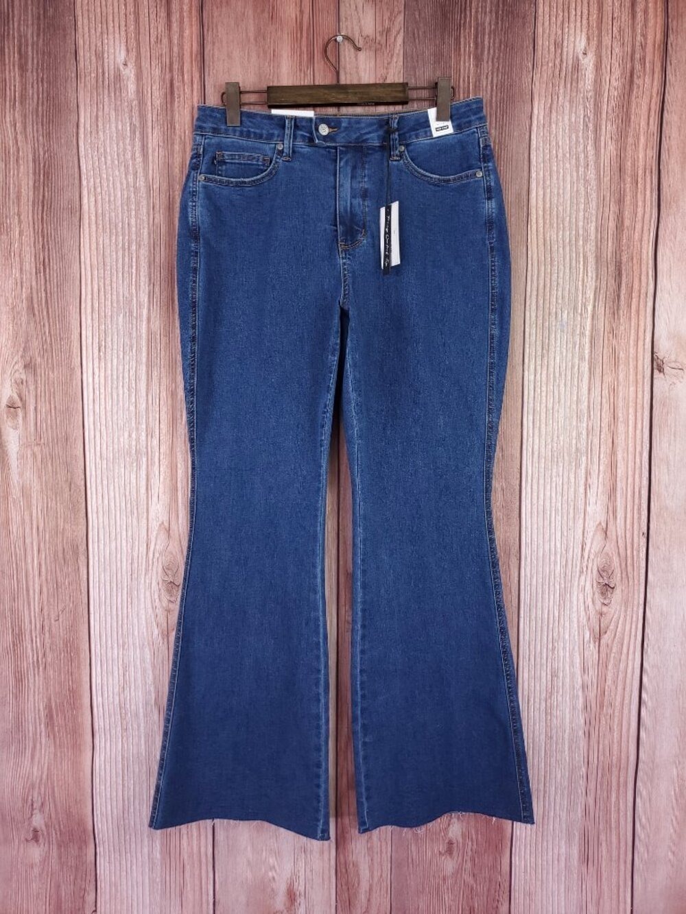 NWT Judy Blue 14W Flare Jeans High Waist Tummy Control Sorbtek Raw Hem Stretch